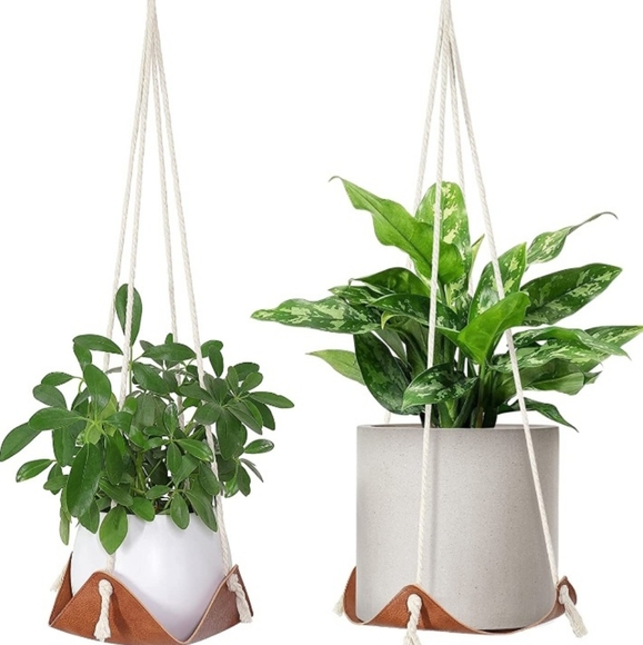 Decorative Modern Style Vegan Leather Plant Hangers - Picture 5 of 7